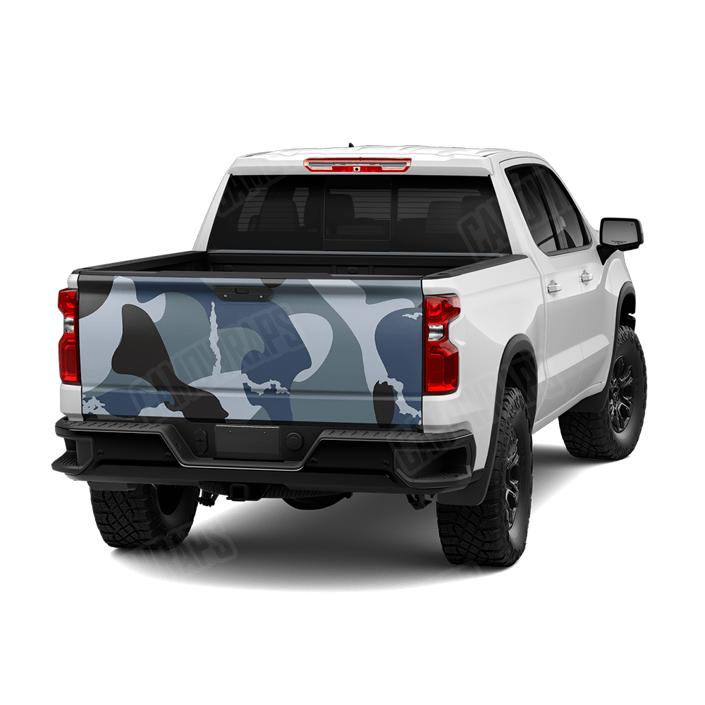 Jumbo Ragged Navy Camo Tailgate Vinyl Wrap