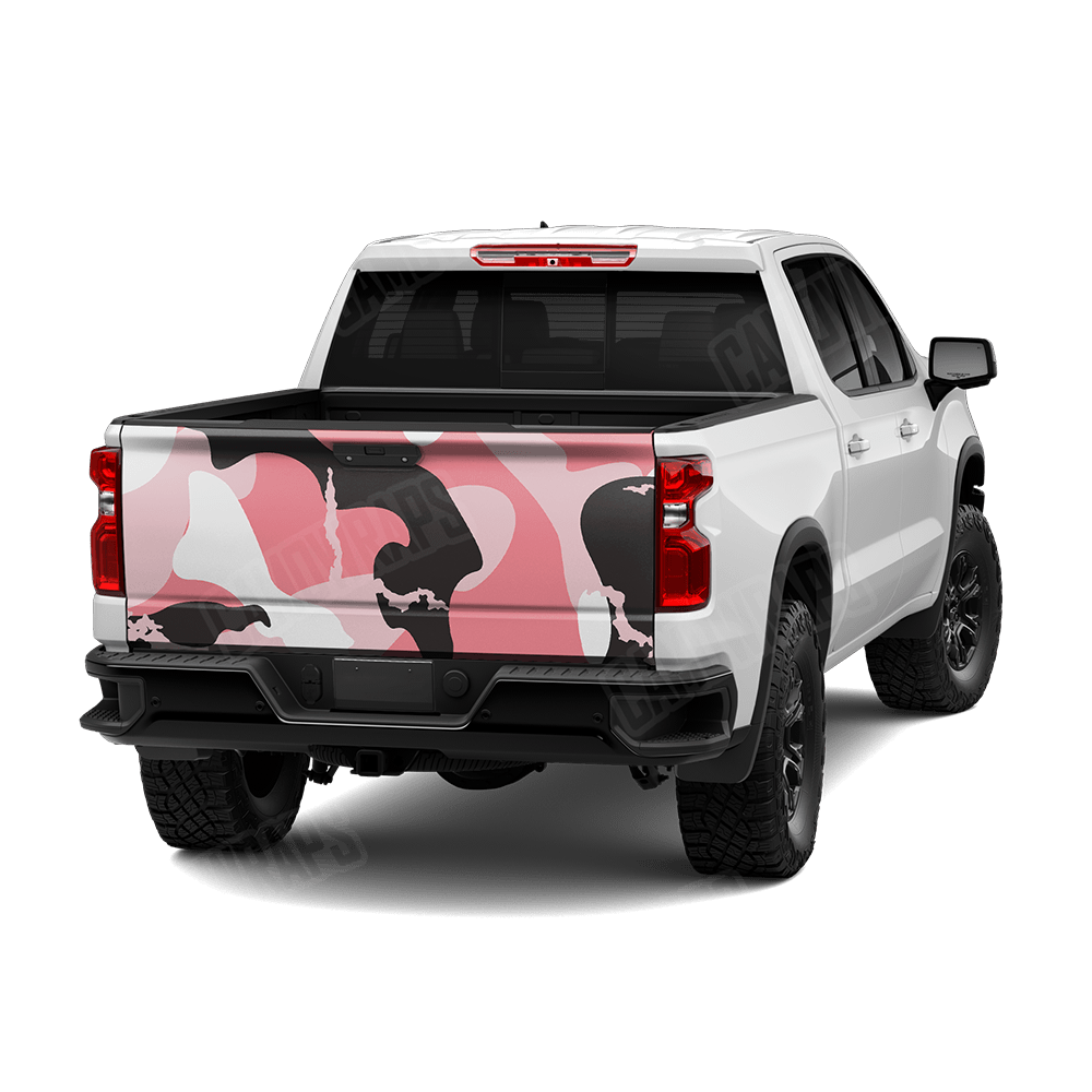 Jumbo Ragged Pink Camo Tailgate Vinyl Wrap