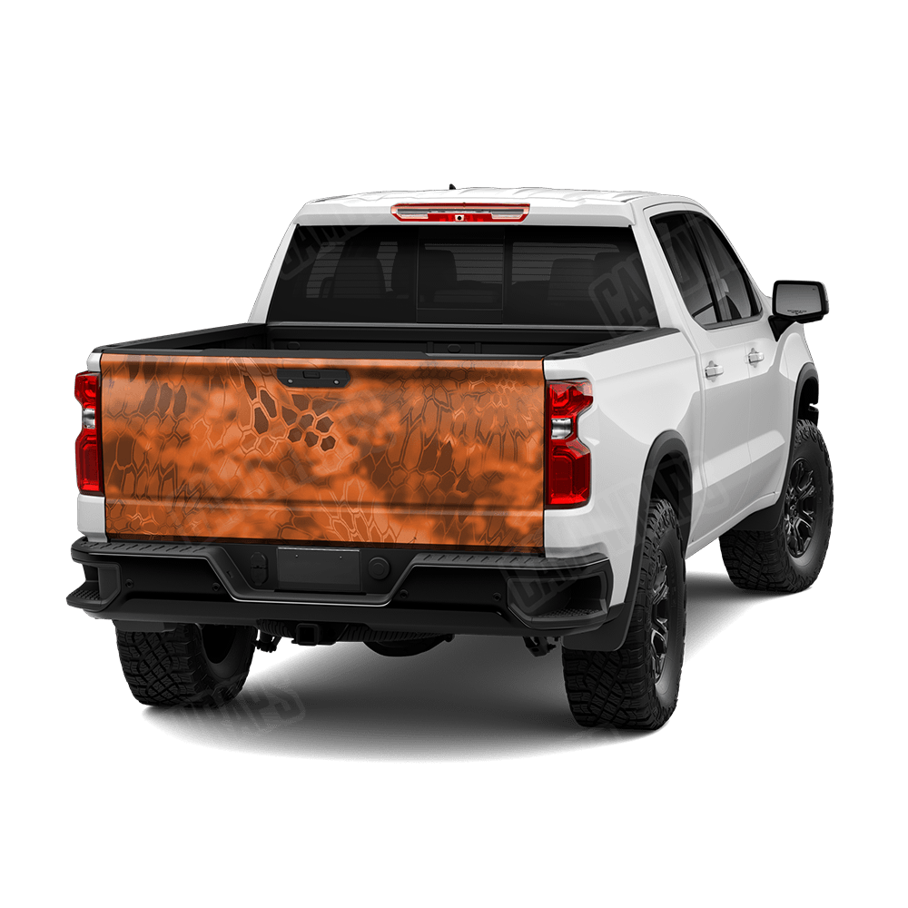 Kryptek Orange Camo Tailgate Vinyl Wrap