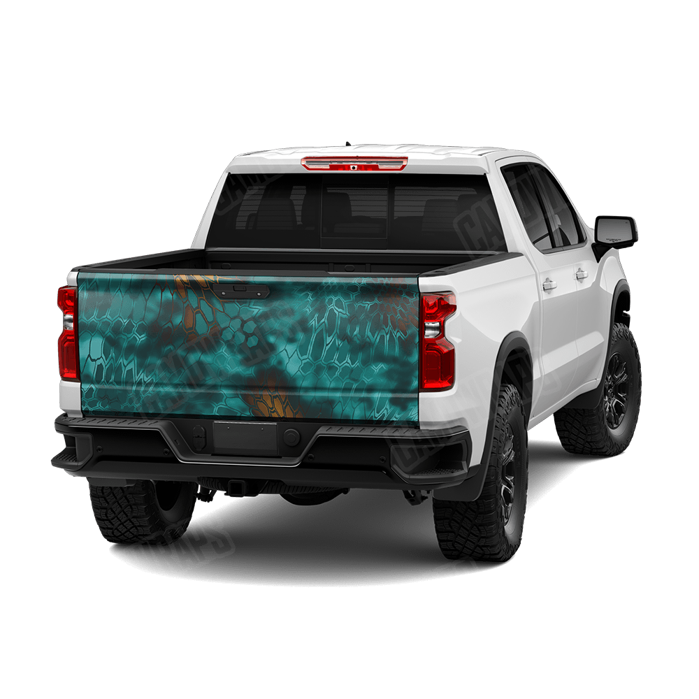 Kryptek Turquoise Camo Tailgate Vinyl Wrap