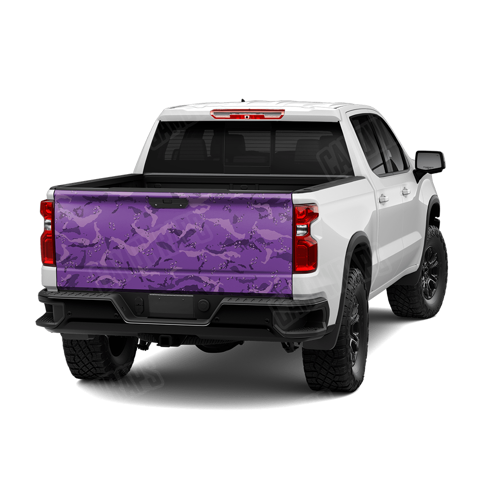 Large Battle Storm Elite Purple Camo Tailgate Vinyl Wrap