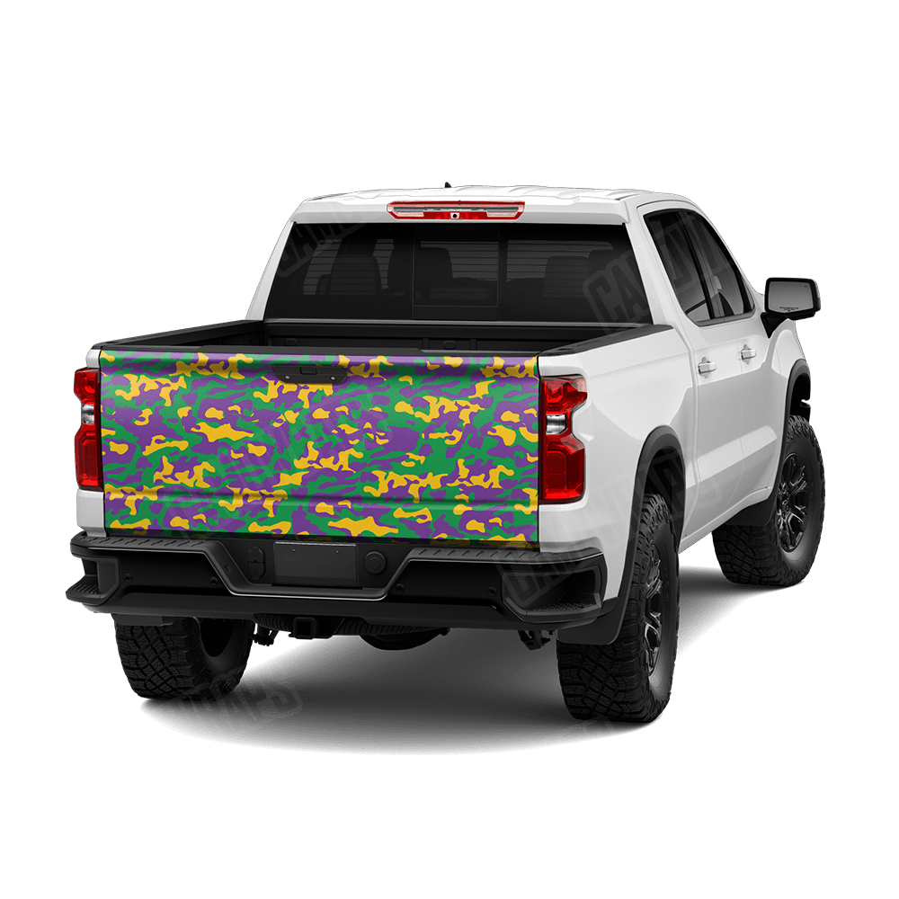 Large Classic Mardi Gras Camo Tailgate Vinyl Wrap