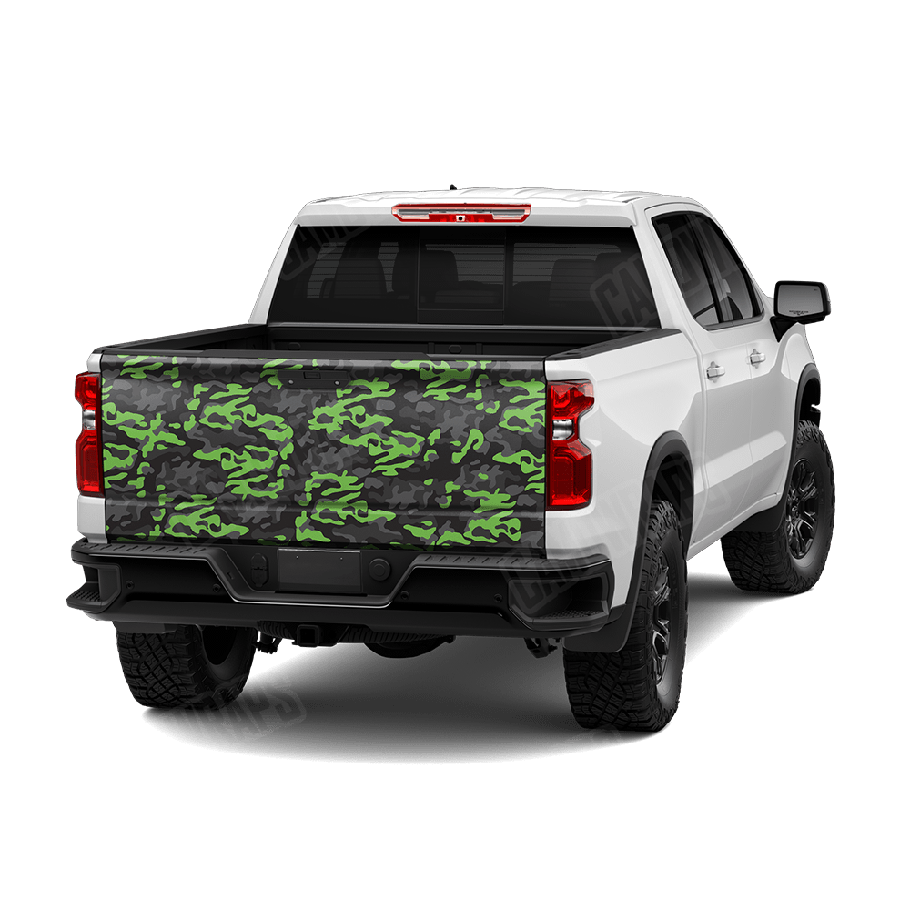 Large Classic Metro Green Camo Tailgate Vinyl Wrap