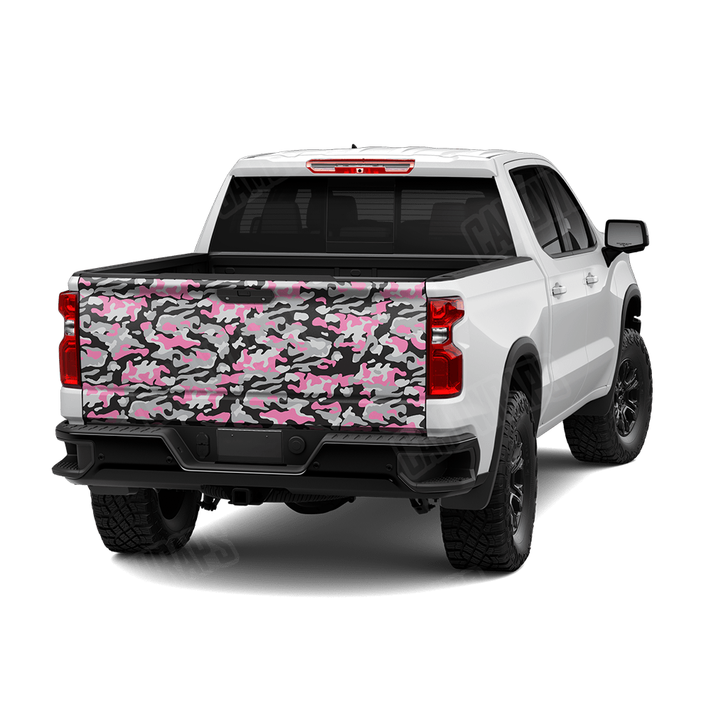 Large Classic Pink Tiger Camo Tailgate Vinyl Wrap