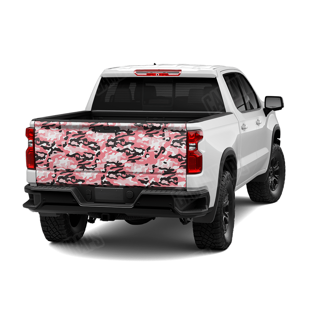 Large Classic Pink Camo Tailgate Vinyl Wrap
