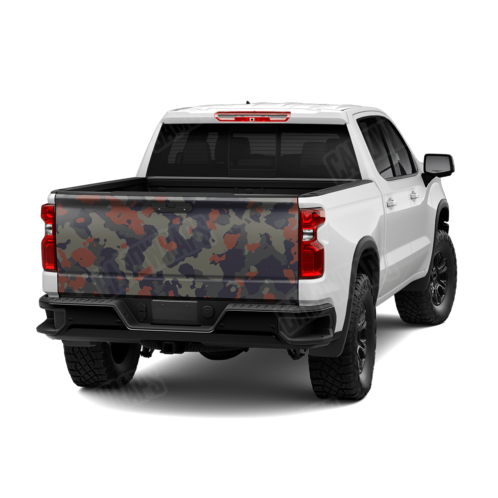 Large Cumulus Blue Copper Camo Tailgate Vinyl Wrap