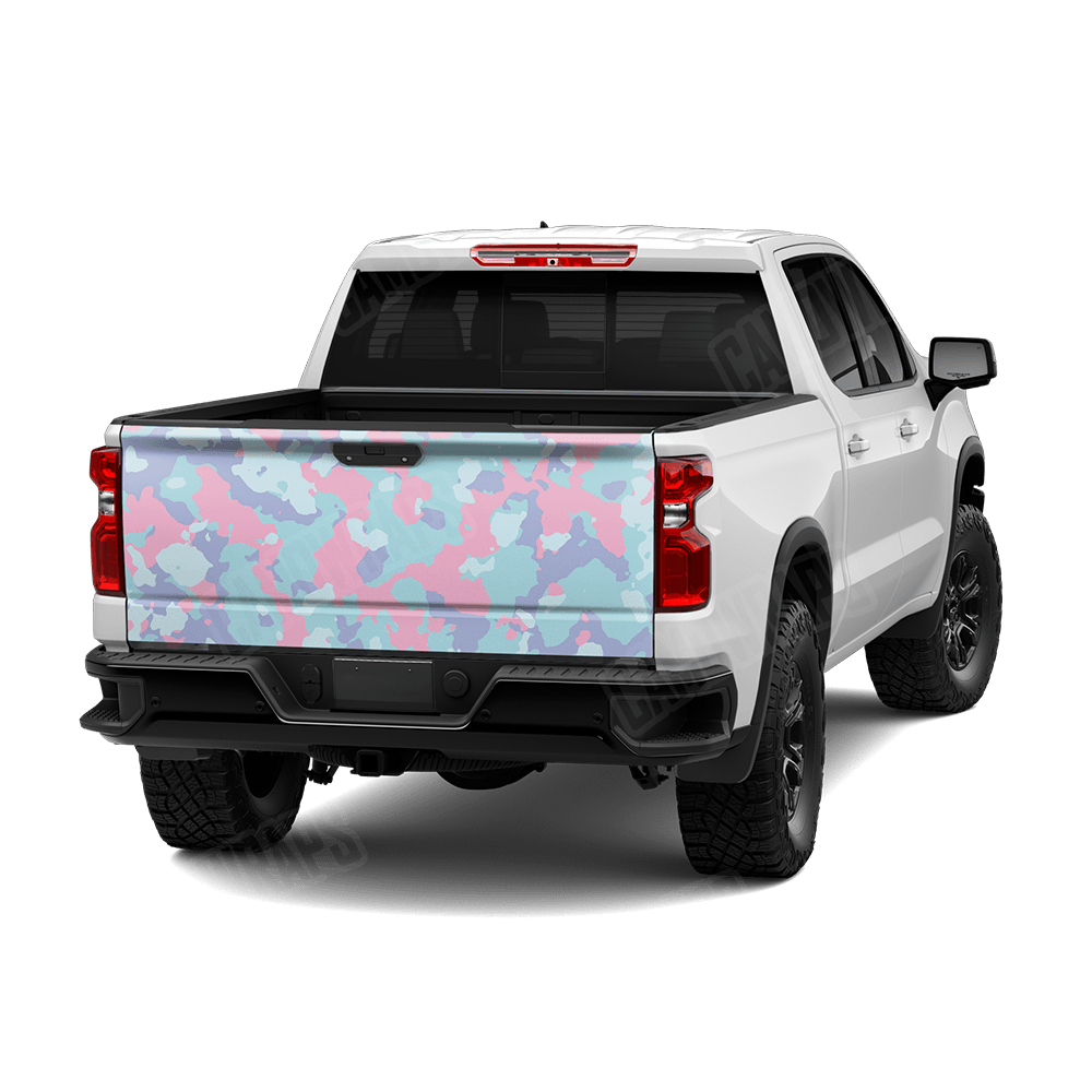 Large Cumulus Cotton Candy Camo Tailgate Vinyl Wrap