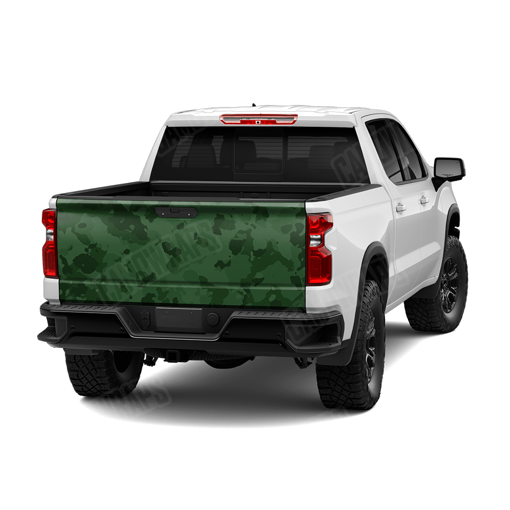 Large Cumulus Elite Green Camo Tailgate Vinyl Wrap