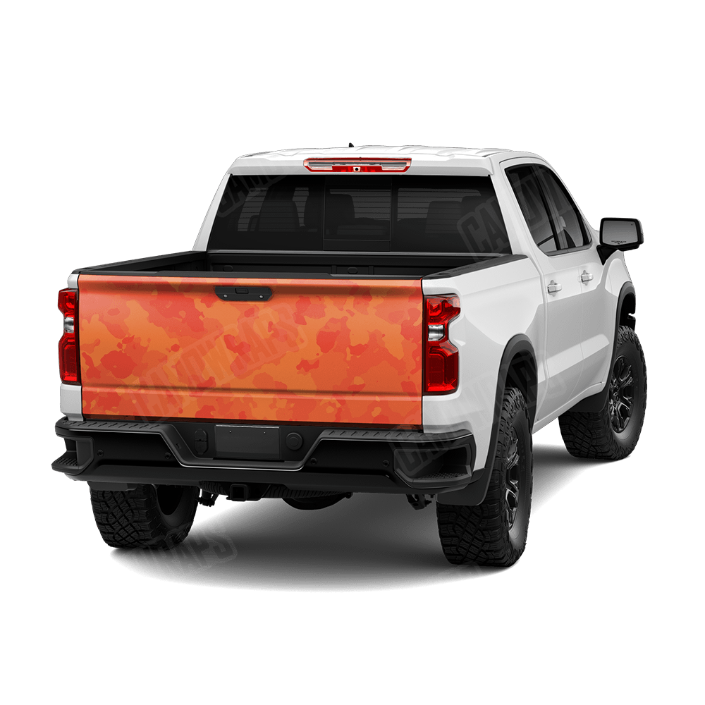 Large Cumulus Elite Orange Camo Tailgate Vinyl Wrap