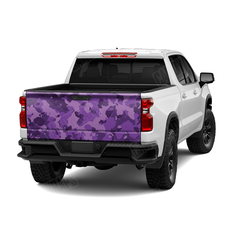 Large Cumulus Elite Purple Camo Tailgate Vinyl Wrap