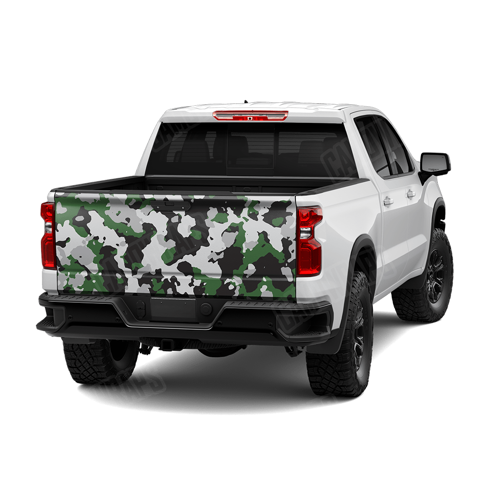 Large Cumulus Green Tiger Camo Tailgate Vinyl Wrap