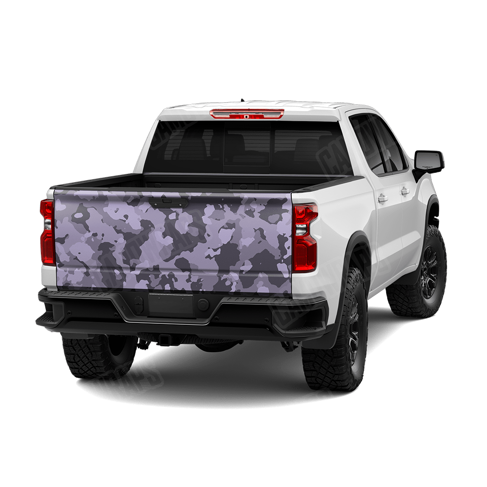 Large Cumulus Lilac Camo Tailgate Vinyl Wrap