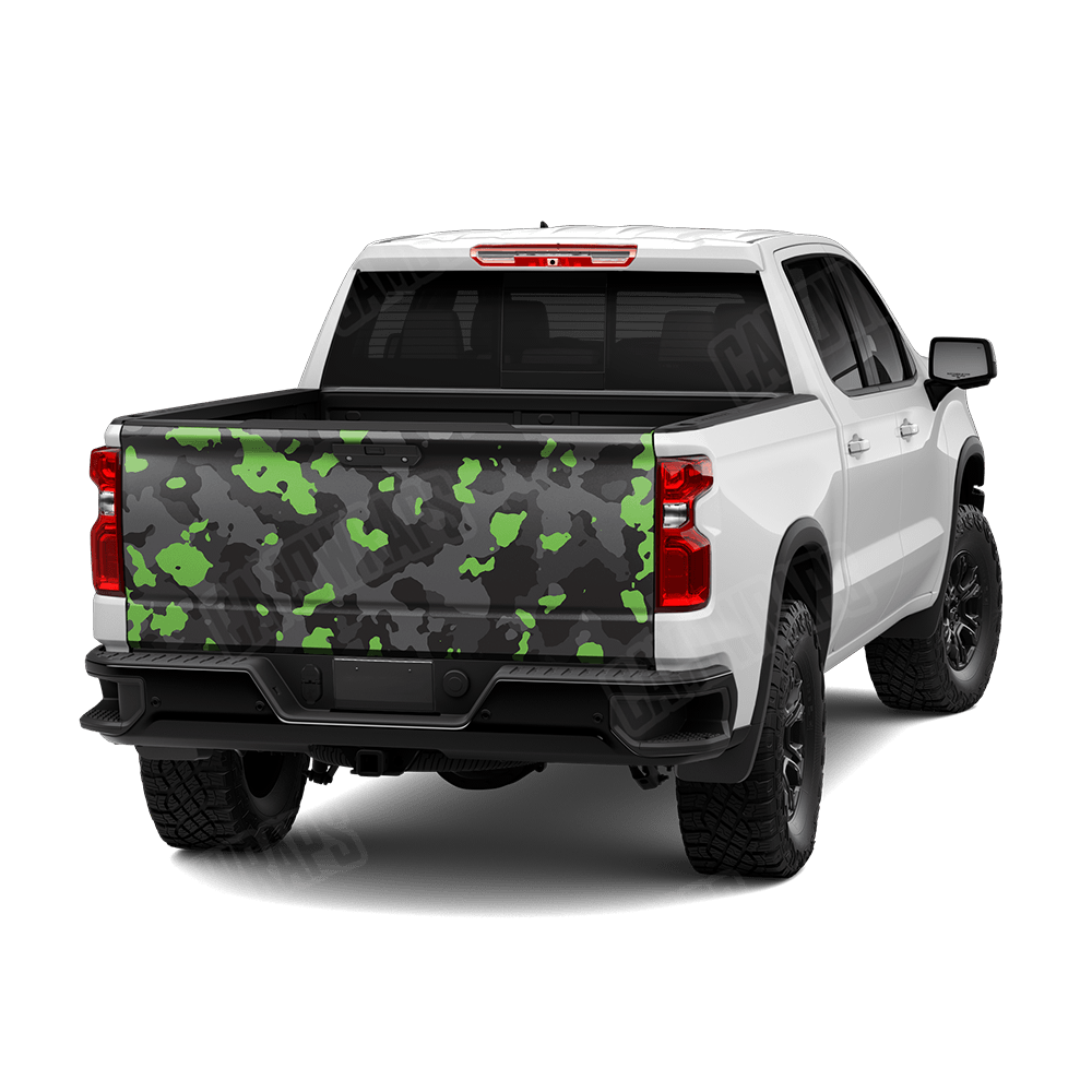 Large Cumulus Metro Green Camo Tailgate Vinyl Wrap