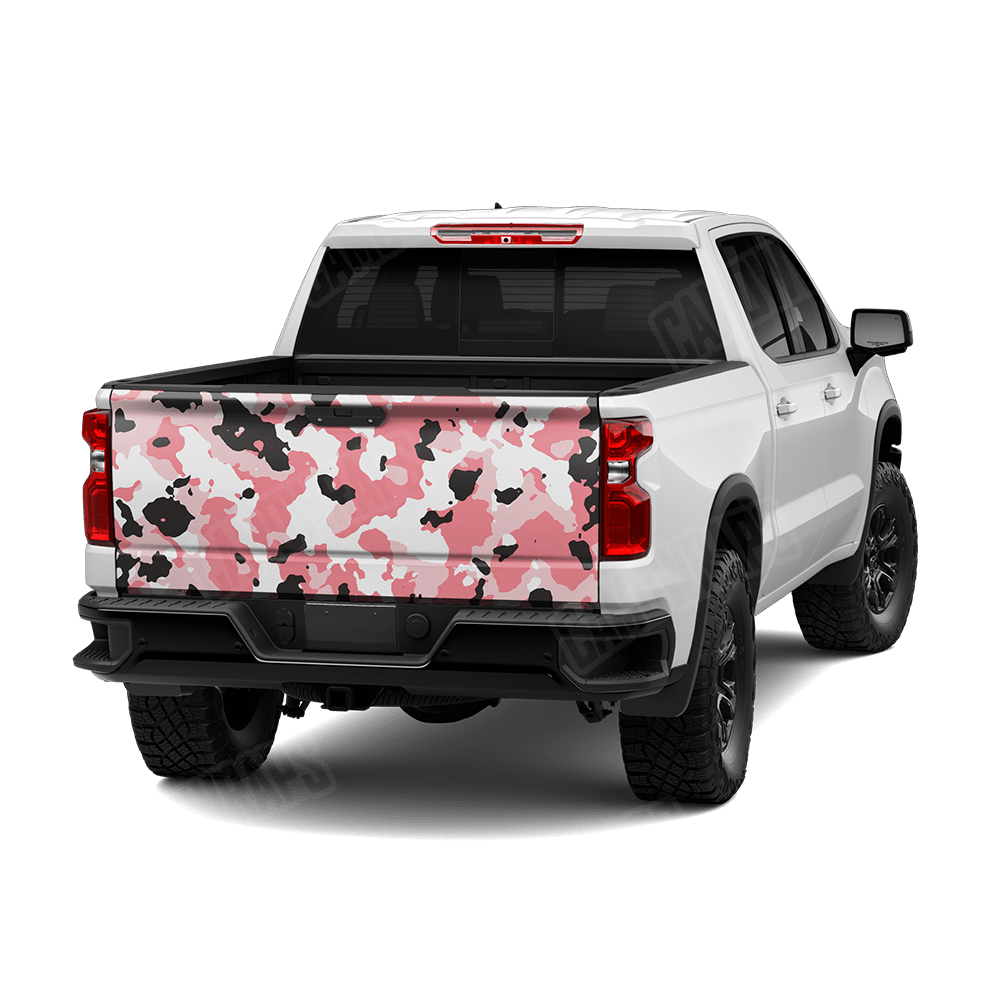 Large Cumulus Pink Camo Tailgate Vinyl Wrap