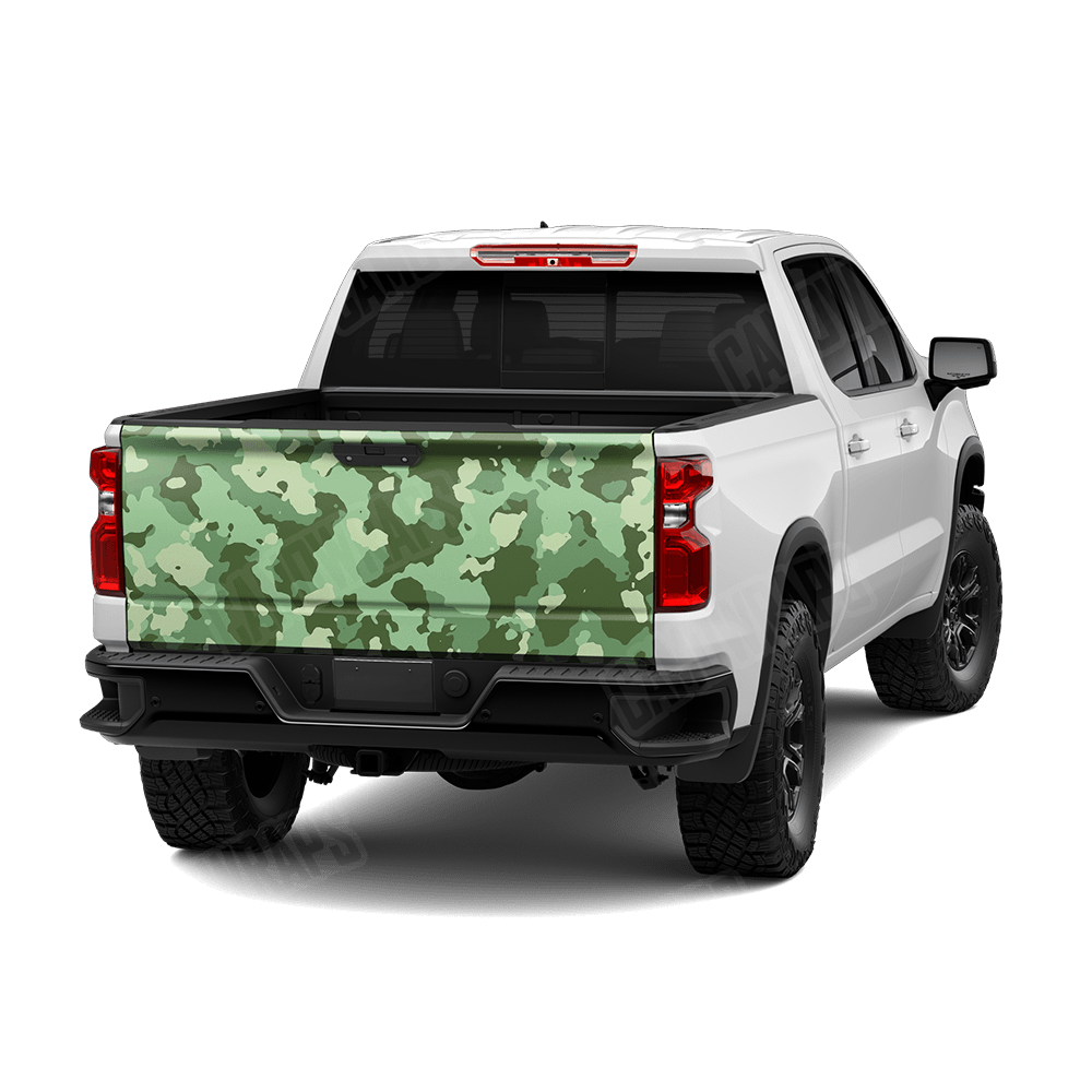 Large Cumulus Pistachio Camo Tailgate Vinyl Wrap