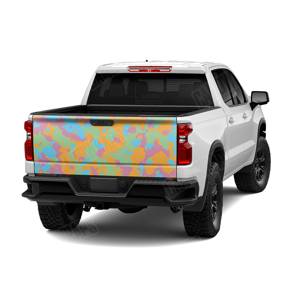 Large Cumulus Sherbert Camo Tailgate Vinyl Wrap