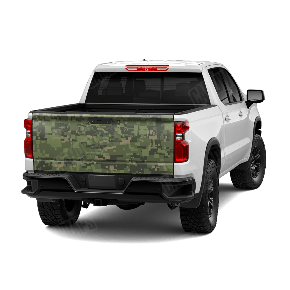 Large Digital Army Green Camo Tailgate Vinyl Wrap