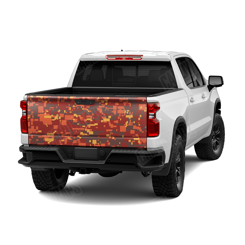 Large Digital Autumn Camo Tailgate Vinyl Wrap