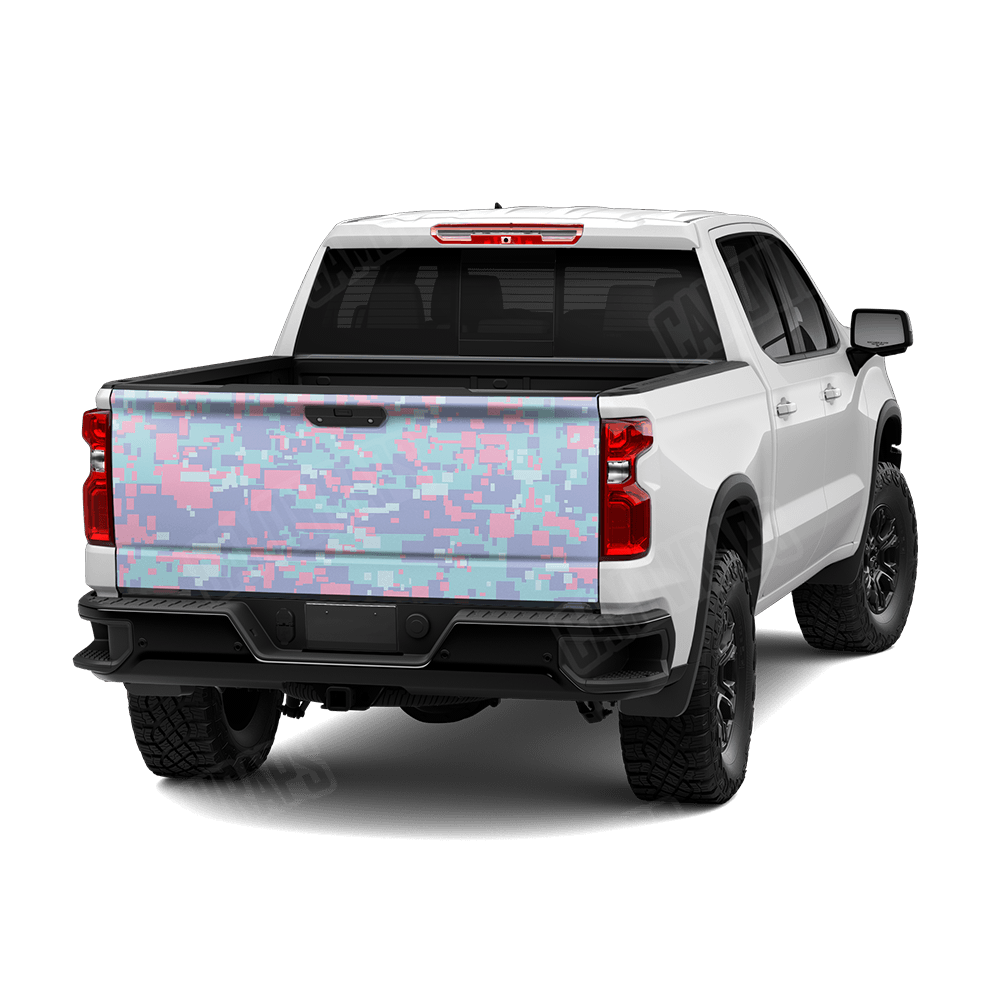 Large Digital Cotton Candy Camo Tailgate Vinyl Wrap