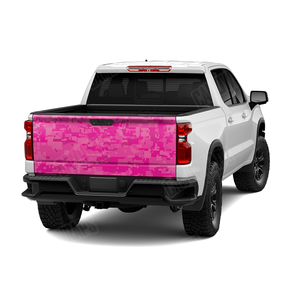Large Digital Elite Magenta Camo Tailgate Vinyl Wrap