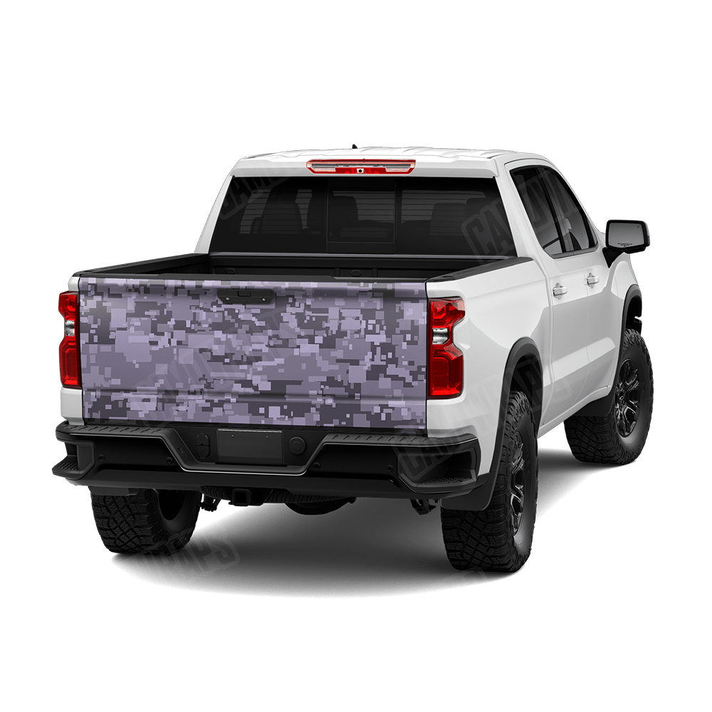 Large Digital Lilac Camo Tailgate Vinyl Wrap