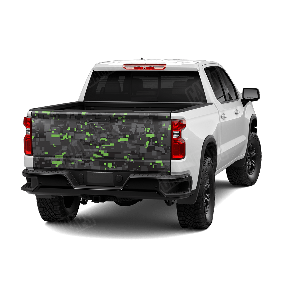 Large Digital Metro Green Camo Tailgate Vinyl Wrap