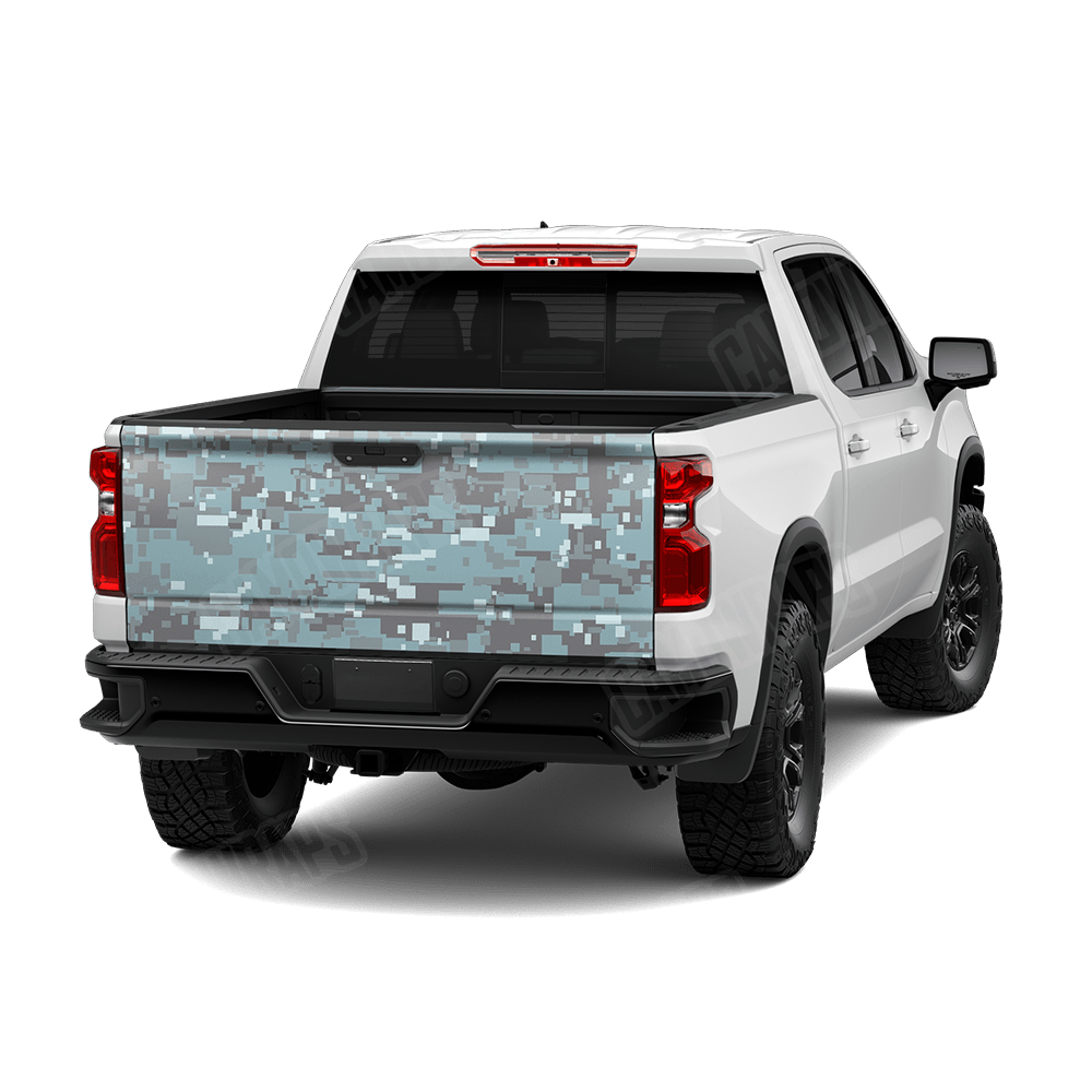Large Digital Overcast Camo Tailgate Vinyl Wrap