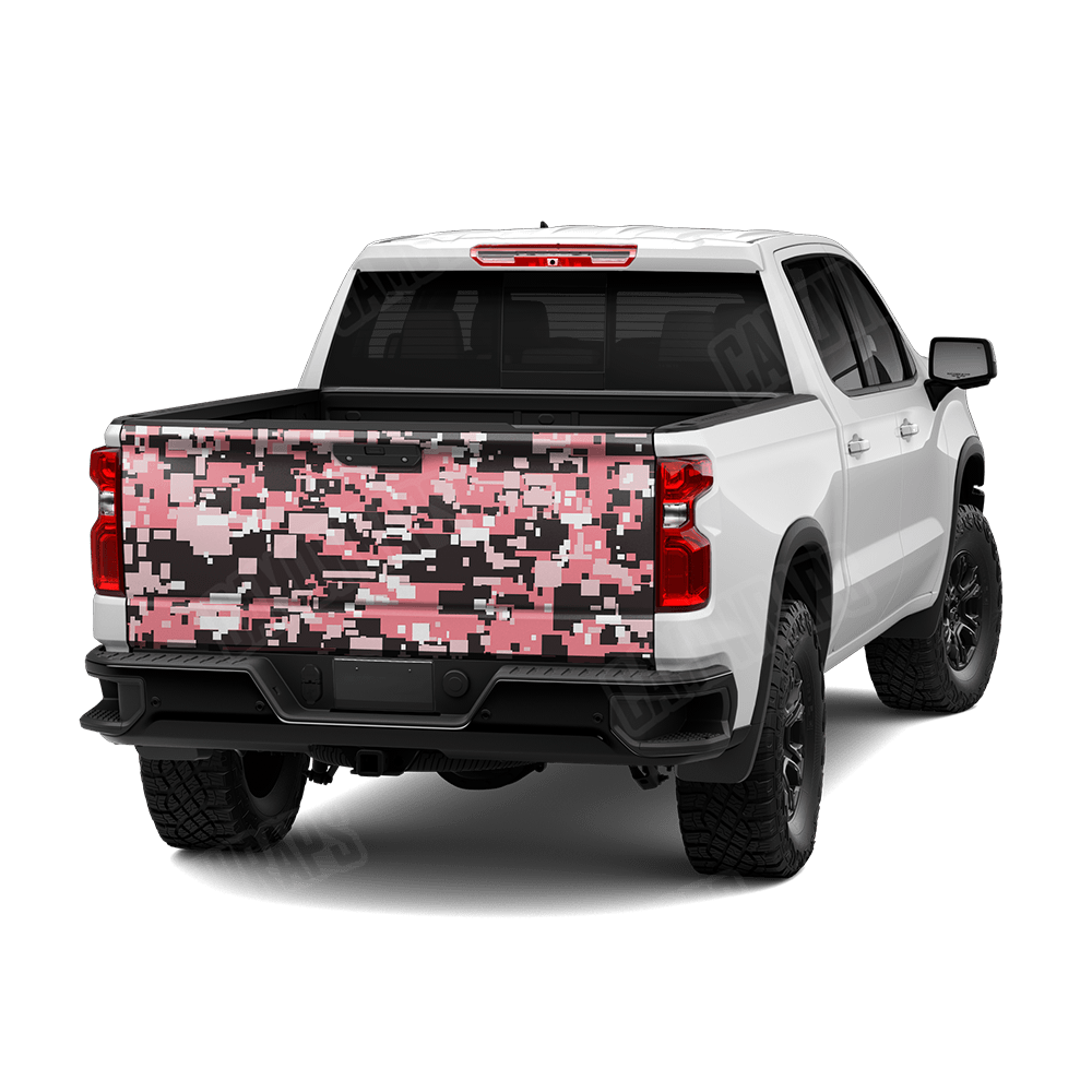 Large Digital Pink Camo Tailgate Vinyl Wrap