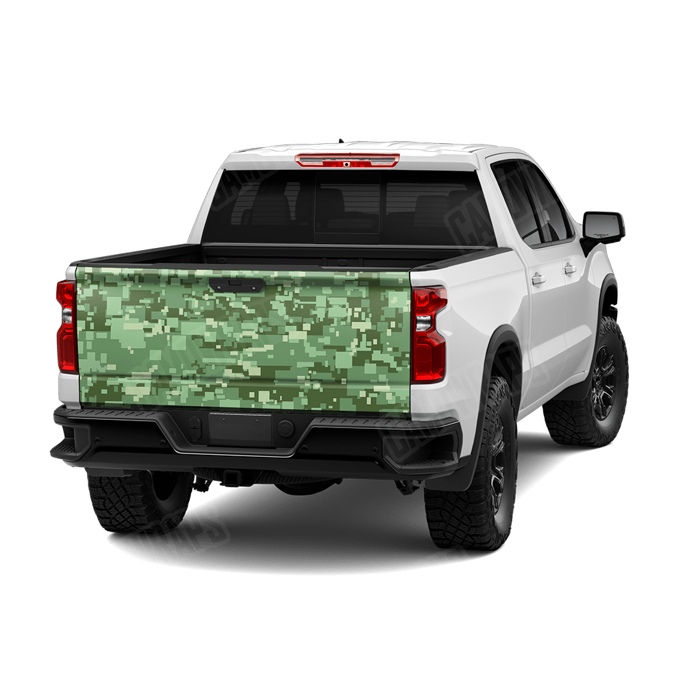 Large Digital Pistachio Camo Tailgate Vinyl Wrap
