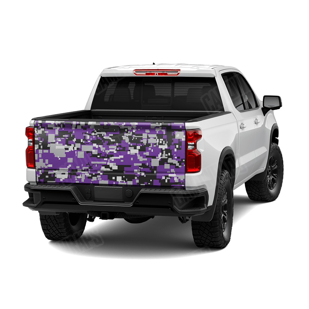Large Digital Purple Tiger Camo Tailgate Vinyl Wrap