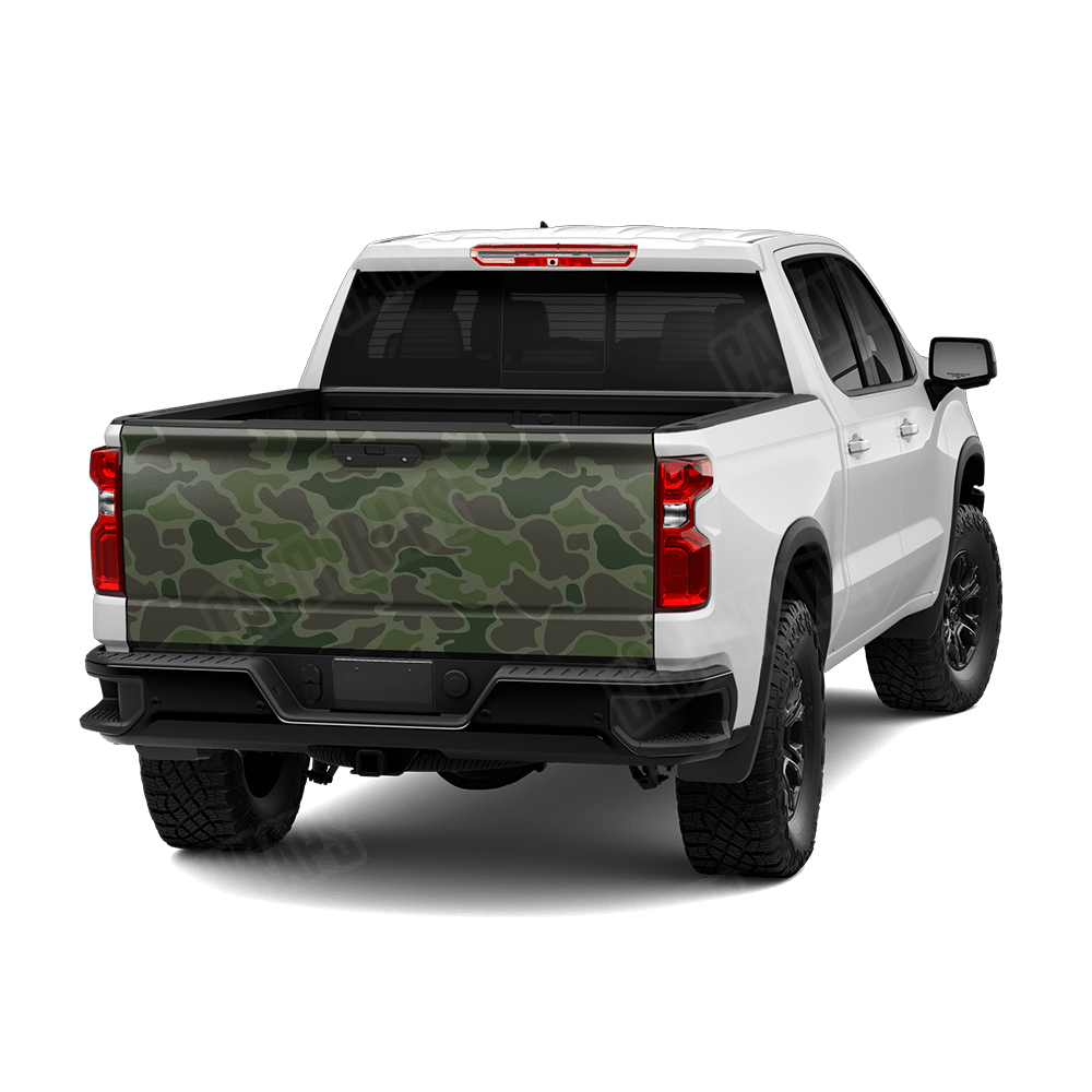 Old School Duck Army Dark Green Tailgate Wraps