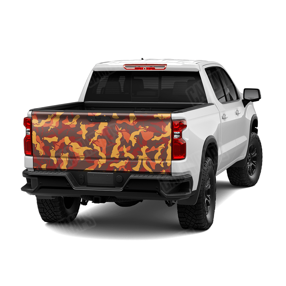 Large Ragged Autumn Camo Tailgate Vinyl Wrap
