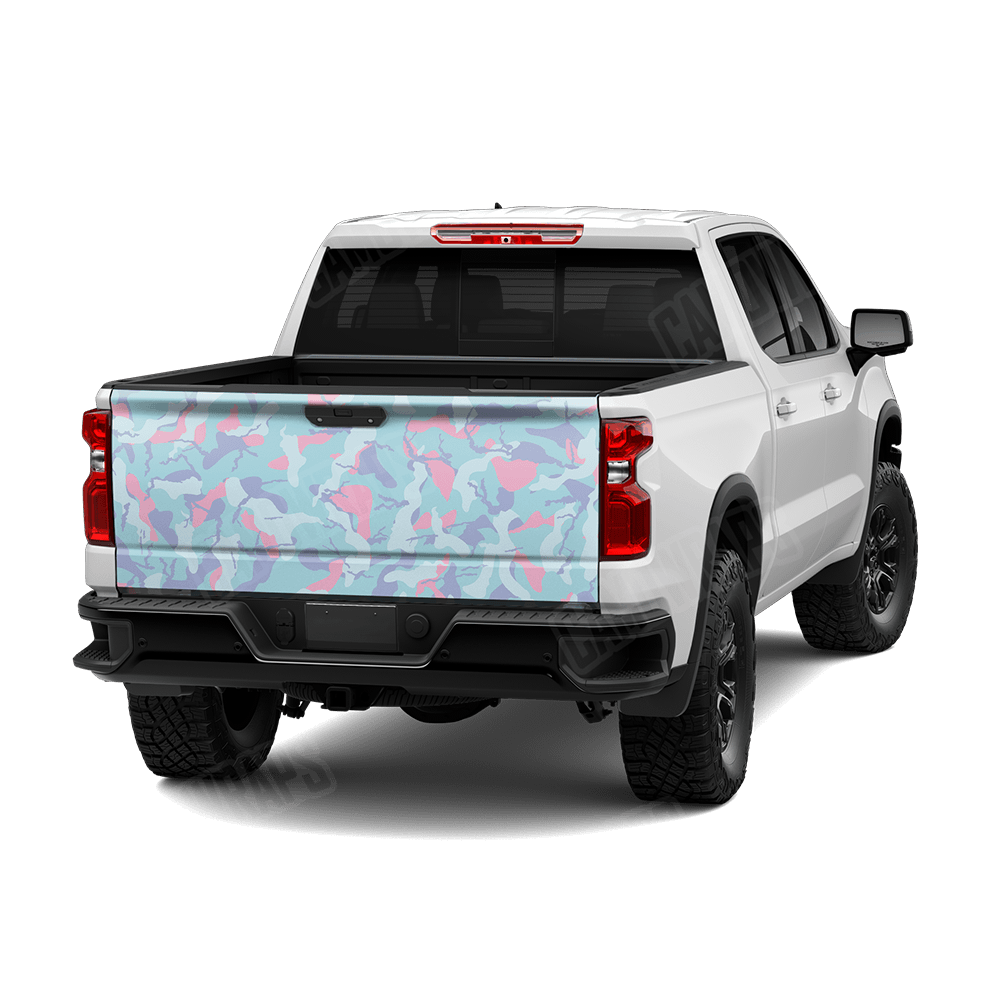 Large Ragged Cotton Candy Camo Tailgate Vinyl Wrap