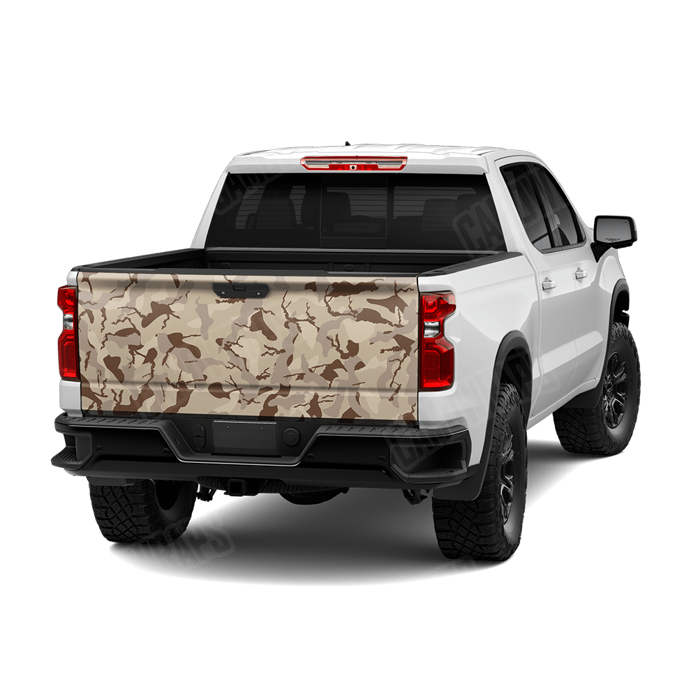 Large Ragged Desert Camo Tailgate Vinyl Wrap