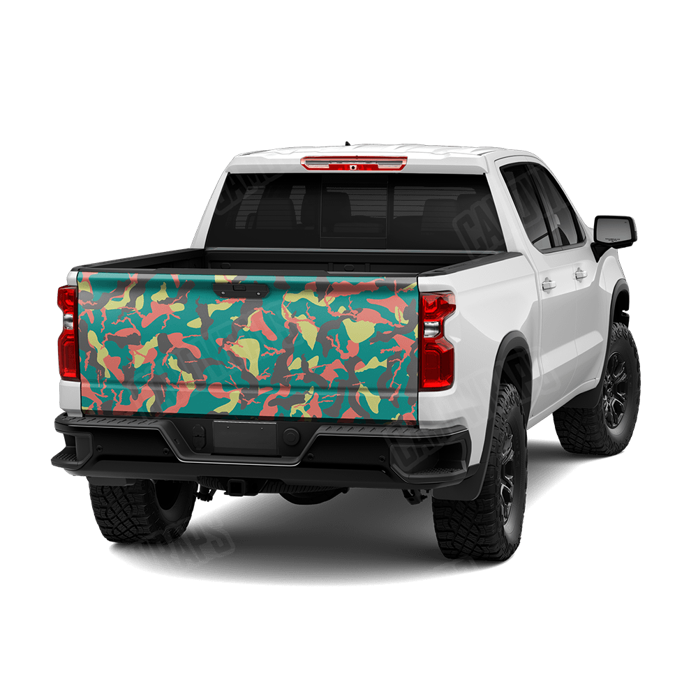Large Ragged Fiesta Camo Tailgate Vinyl Wrap