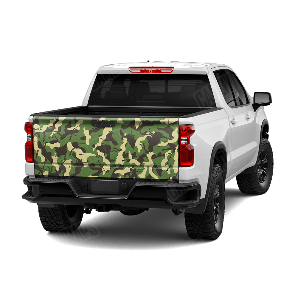 Large Ragged Jungle Camo Tailgate Vinyl Wrap