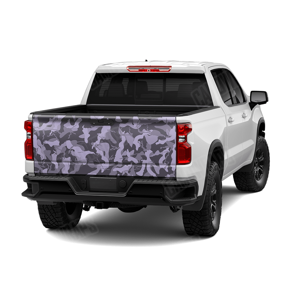 Large Ragged Lilac Camo Tailgate Vinyl Wrap