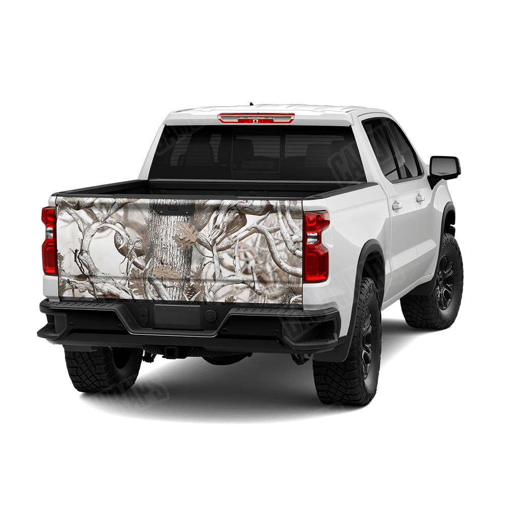 Nature Lifeless Snow Woods Buck Skull Camo Tailgate Vinyl Wrap
