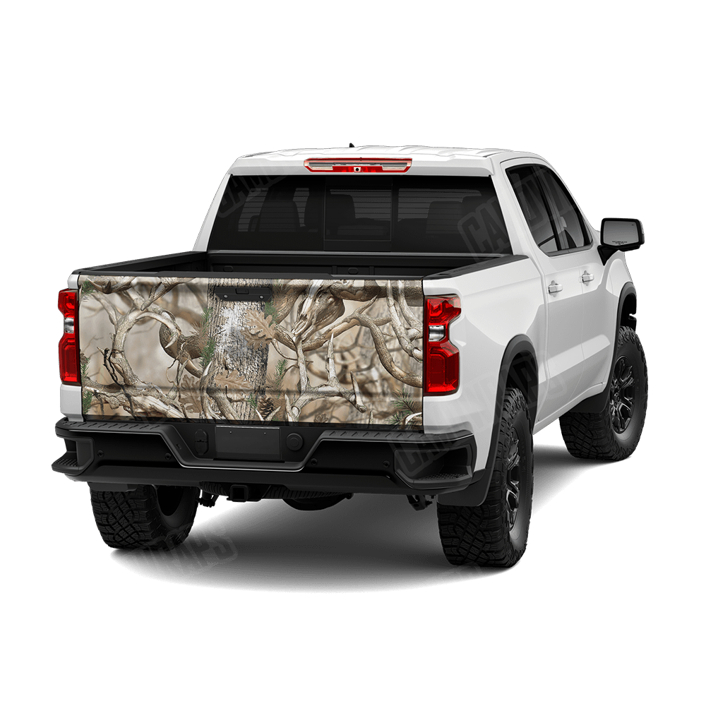 Nature Lifeless Woods Buck Skull Camo Tailgate Vinyl Wrap