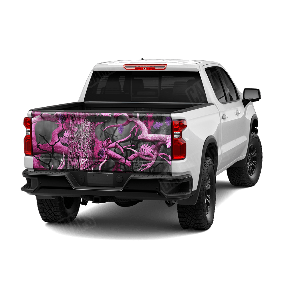 Nature Pink Lifeless Woods Camo Tailgate Vinyl Wrap