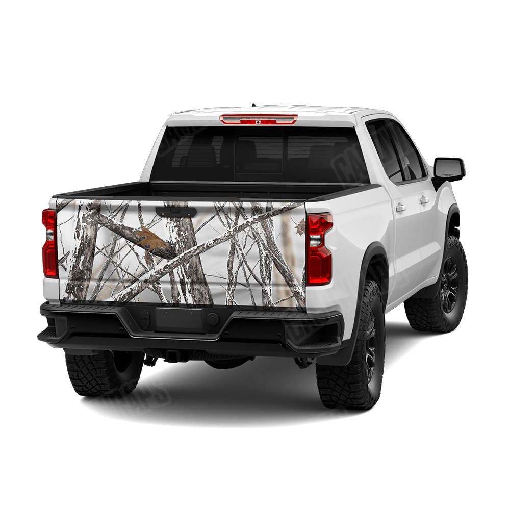 Nature Snowstorm Camo Tailgate Vinyl Wrap