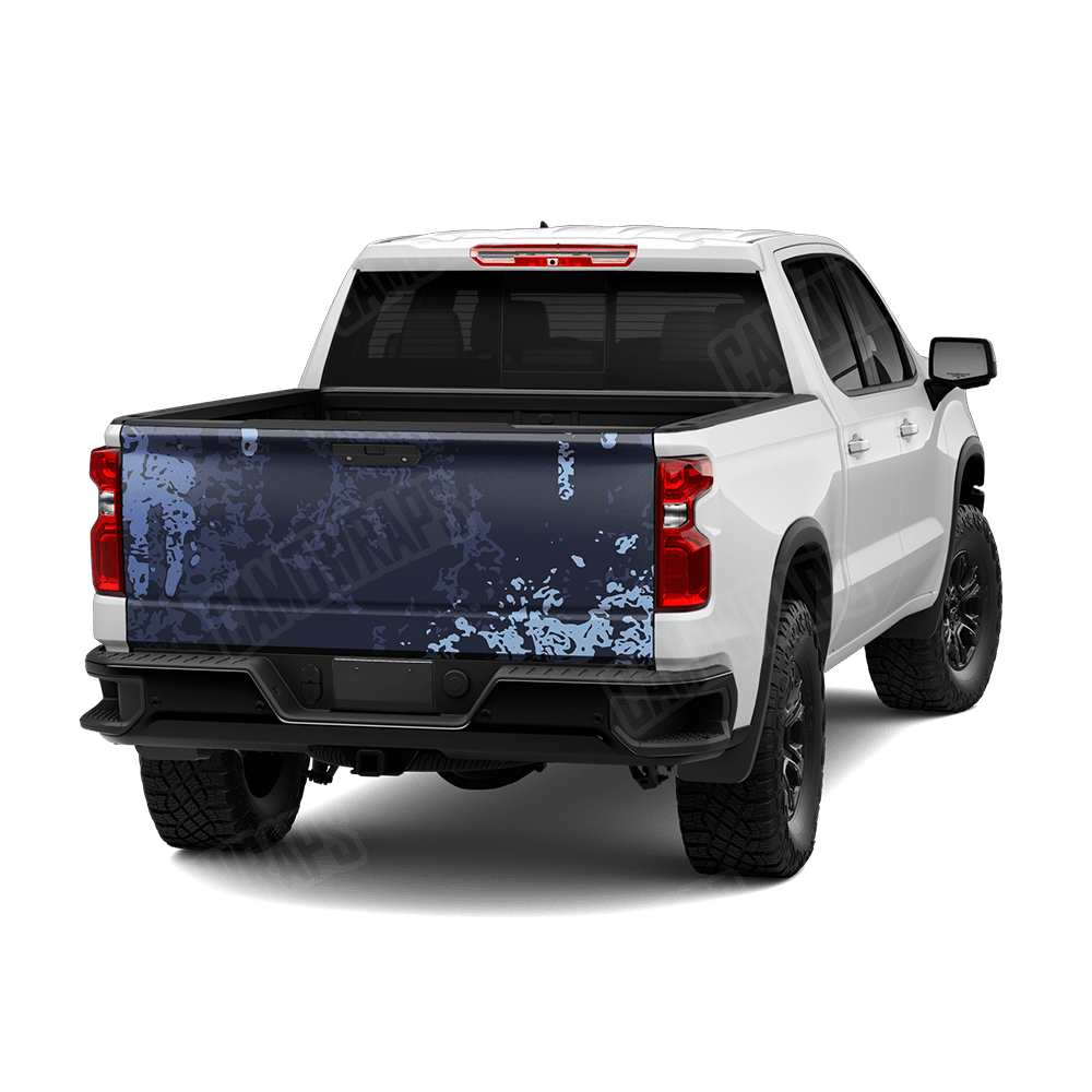 Pasted Blue Urban Night Camo Tailgate Vinyl Wrap