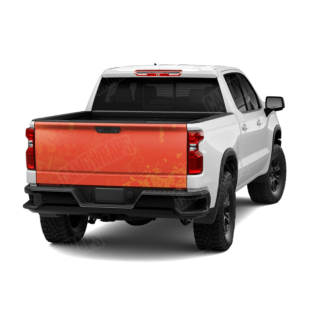 Pasted Elite Orange Camo Tailgate Vinyl Wrap