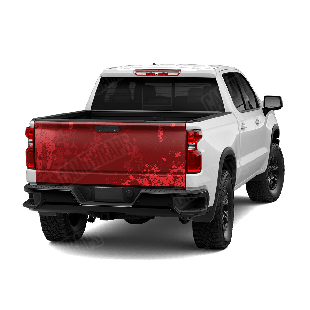 Pasted Elite Red Camo Tailgate Vinyl Wrap