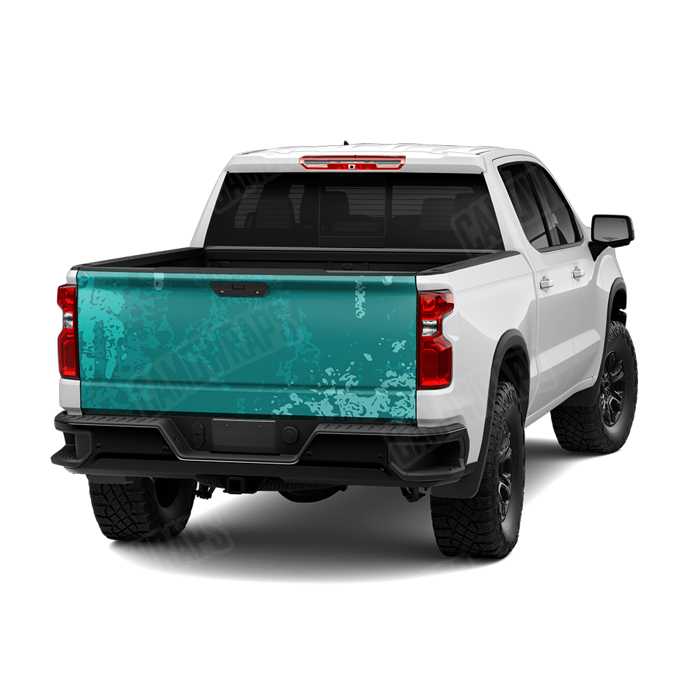 Pasted Elite Tiffany Blue Camo Tailgate Vinyl Wrap
