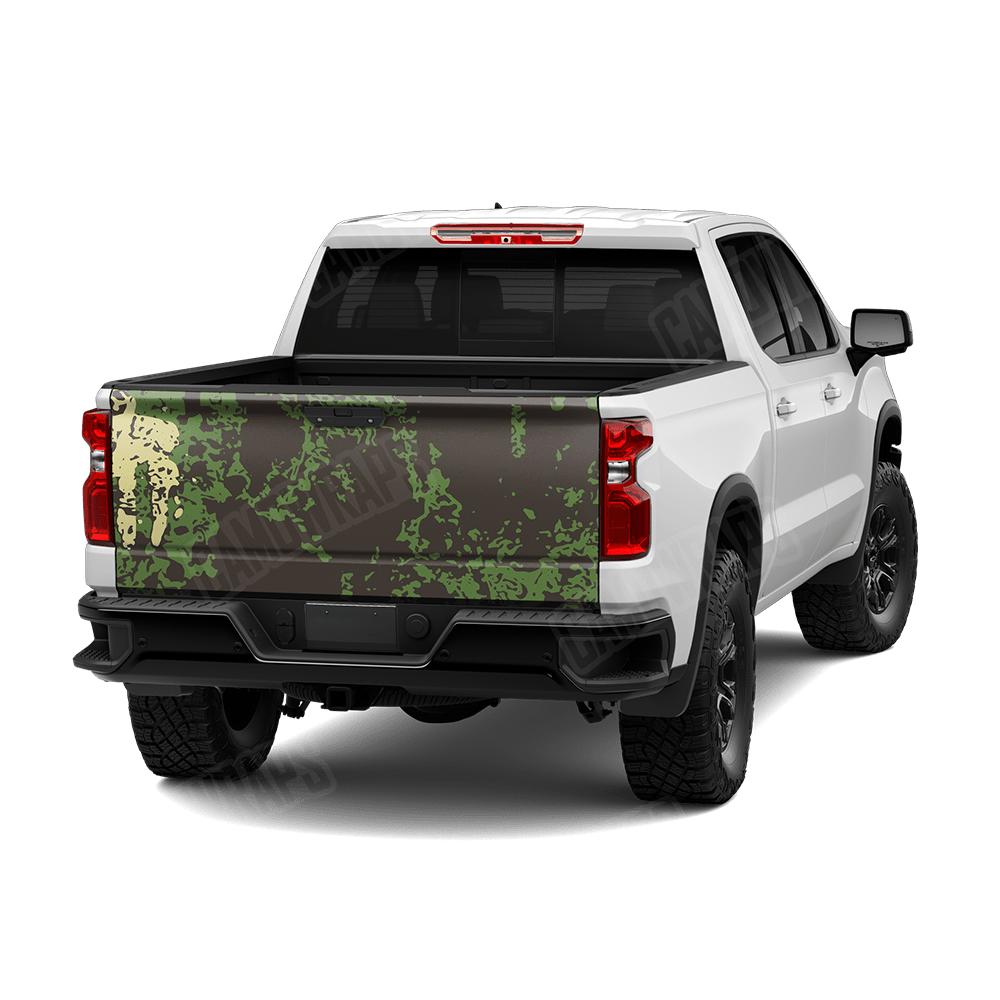 Pasted Jungle Camo Tailgate Vinyl Wrap