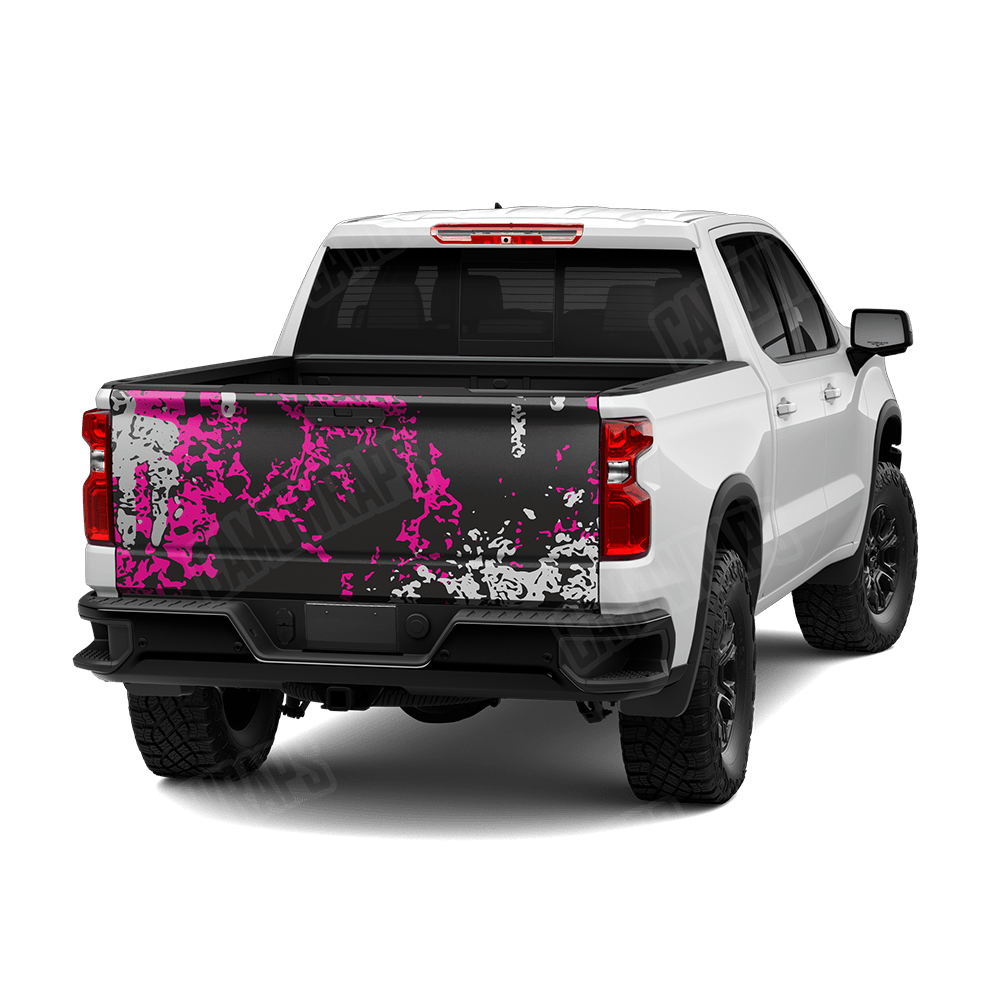 Pasted Magenta Tiger Camo Tailgate Vinyl Wrap