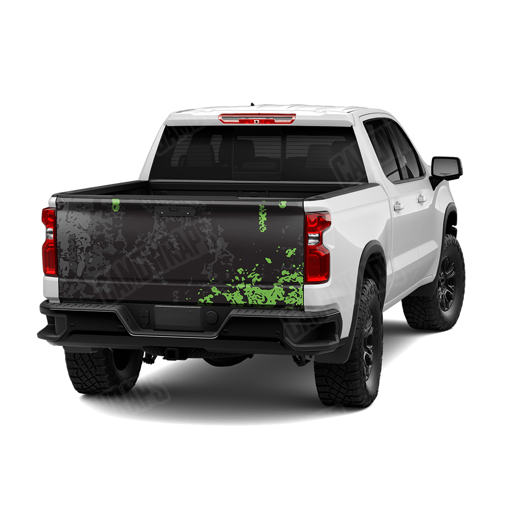 Pasted Metro Green Camo Tailgate Vinyl Wrap