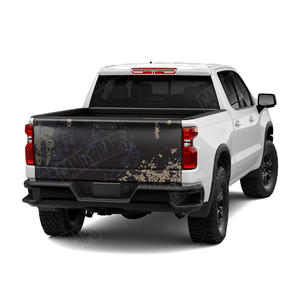 Pasted Militant Blue Camo Tailgate Vinyl Wrap