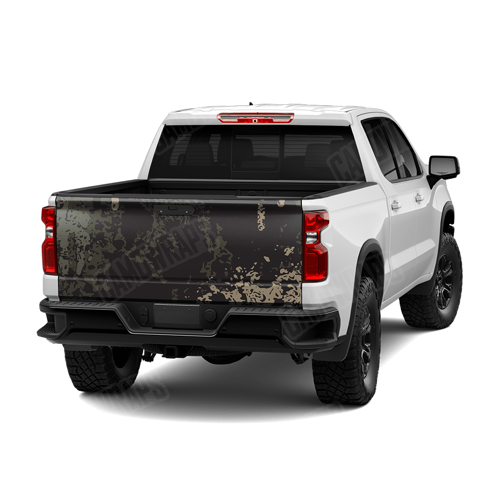 Pasted Militant Green Camo Tailgate Vinyl Wrap